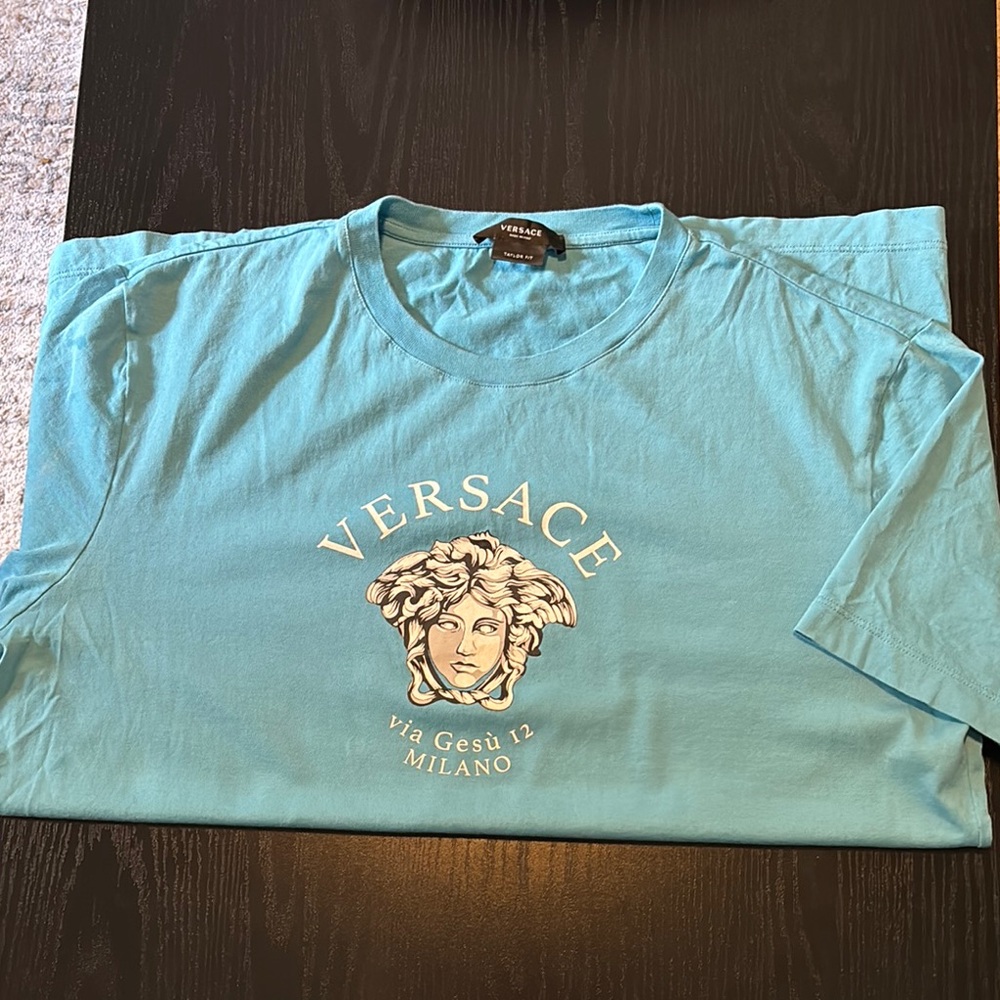Versace Turquoise Medusa T-Shirt
